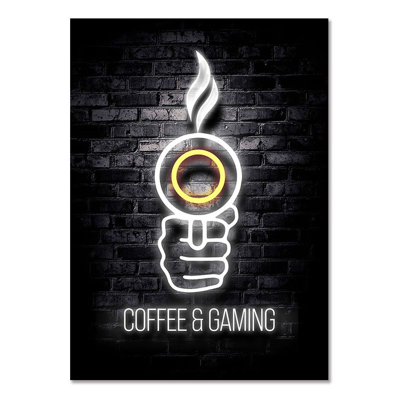 COFFE & GAMING – Gaming Room Poster Wall Art
