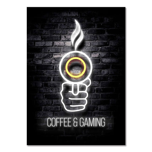 COFFE & GAMING – Gaming Room Poster Wall Art