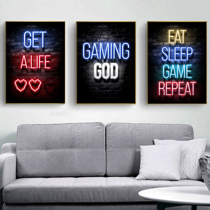CATS AND GAMING – Gaming Room Poster Wall Art